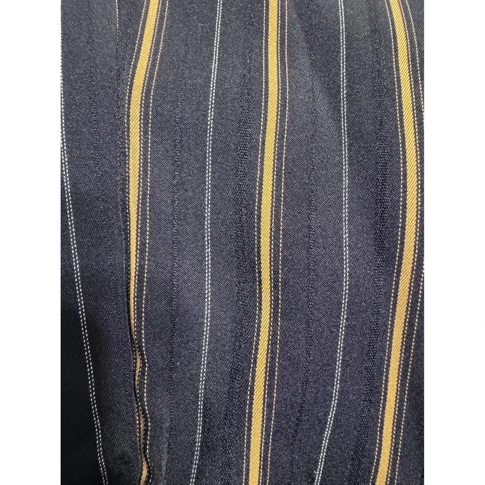 Charlotte Russe Striped Paperbag Waist Pants Black Gold White Small Tapered Leg